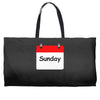 title of day of the week sunday day of the week Weekender Totes