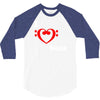 i love heart bass guitar music 3/4 Sleeve Shirt