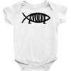 evolve t shirt small funny evolution science atheist darwin atheism fi Baby Onesie