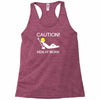 caution men at work Racerback Tank