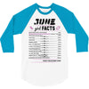 June Girl Facts Cancer 3/4 Sleeve Shirt
