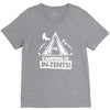 white ink camping is in tents funny V-Neck Tee