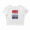 red white and brew Crop Top