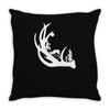 deer antler with buck forest Throw Pillow