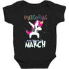 Unicorns are Born in March Dabbing Baby Bodysuit
