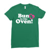 Bun in the Oven with Heart Baby Girl Ladies Fitted T-Shirt