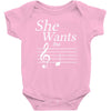 she wants the d black Baby Onesie