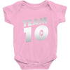 team 10 silver Baby Onesie