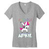 Born Unicorns-Born April Women's V-Neck T-Shirt