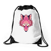 pink foxy Drawstring Bags