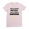 Once a Cancer Patient Now a Cancer Survivor Ladies Fitted T-Shirt
