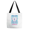 Never Underestimate the Strength of a Thyroid Cancer Warrior Tote Bags