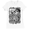boombox skull Ladies Fitted T-Shirt