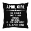 Super April Girl Throw Pillow