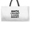 personalised auntie Weekender Totes