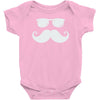 hipster glasses and moustache Baby Bodysuit