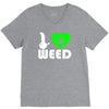 i love weed fun V-Neck Tee