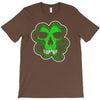 celtic green clover skull patch, irish biker patches T-Shirt