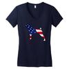 patriotic boxer Women's V-Neck T-Shirt