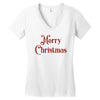 merry christmas red glitter Women's V-Neck T-Shirt