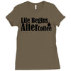 life begins after coffee Ladies Fitted T-Shirt