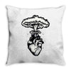 heart and nuclear explosion Throw Pillow