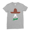 ladies sombrero  funny retro mexico mustache designer Ladies Fitted T-Shirt