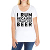 i run because i really like beer Ladies Curvy T-Shirt