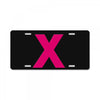 pink x License Plate