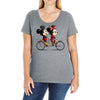 biking down main street Ladies Curvy T-Shirt