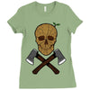 skull wood Ladies Fitted T-Shirt