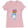 narwhal donuts cute unicorn sweet cool awesome Ladies Fitted T-Shirt