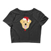golden retriever dog with red santa's hat Crop Top