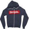 simple red Zipper Hoodie