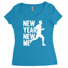 new year, new me running fitness Women's Triblend Scoop T-shirt