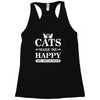 cats make me happy Racerback Tank