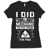 I Did Not Become a Mechanic to Fix Your for Free Ladies Fitted T-Shirt