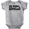 life begins after coffee Baby Onesie