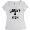 Drunk And High Women's Triblend Scoop T-shirt