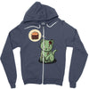 zombie cat Zipper Hoodie