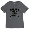 Real Men Coach Girls Softball Dad V-Neck Tee