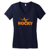 new rocky balboa stallone dark blue logo movie Women's V-Neck T-Shirt