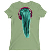 headphones girl Ladies Fitted T-Shirt