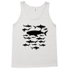 shark chart light blue t shirt Tank Top