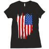 sa distress flag cool american Ladies Fitted T-Shirt