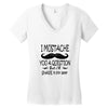 i mustache you a question t shirt Women's V-Neck T-Shirt