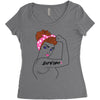 girl power survivor breast cancer Women's Triblend Scoop T-shirt