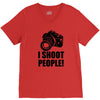 i shoot people t shirt funny photographer tee camera photography digit V-Neck Tee