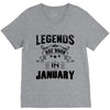 Legends Are Born In January V-Neck Tee