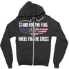 stand for the flag kneel for the cross Zipper Hoodie